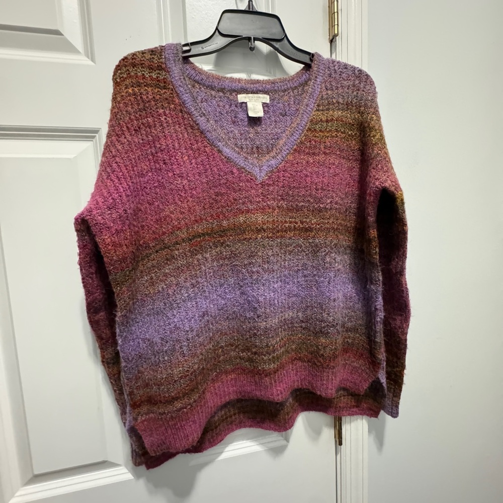 Christian Siriano size large v neck colorful sweater